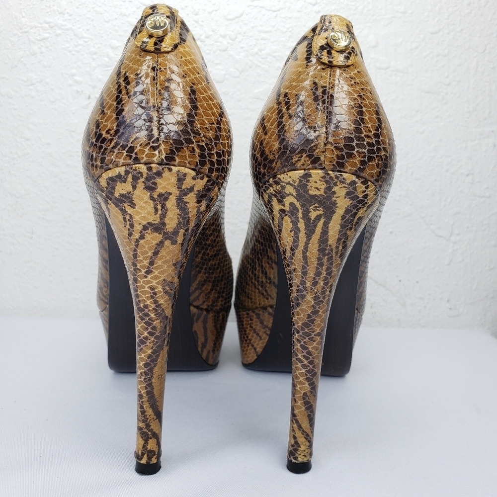 Stuart Weitzman Snake Tiger Print Platform Heels - image 6
